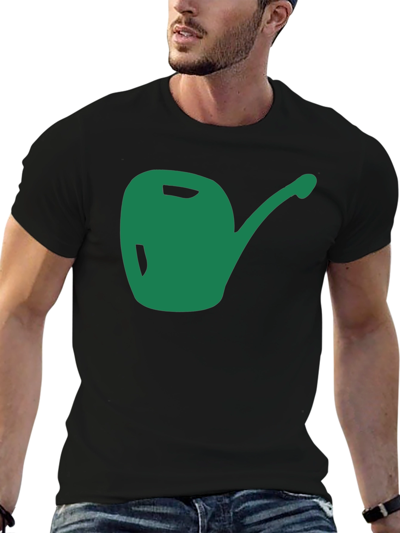 Green Watering Can Graphic T-Shirt