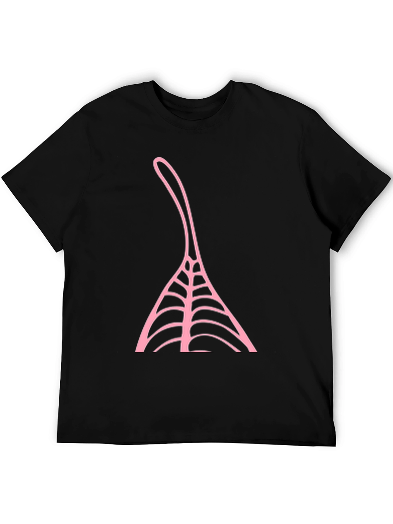 Black T-Shirt with Pink Abstract Design