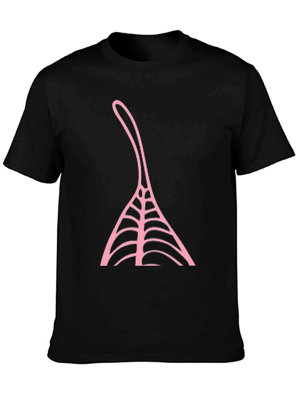 Black T-Shirt with Pink Abstract Design