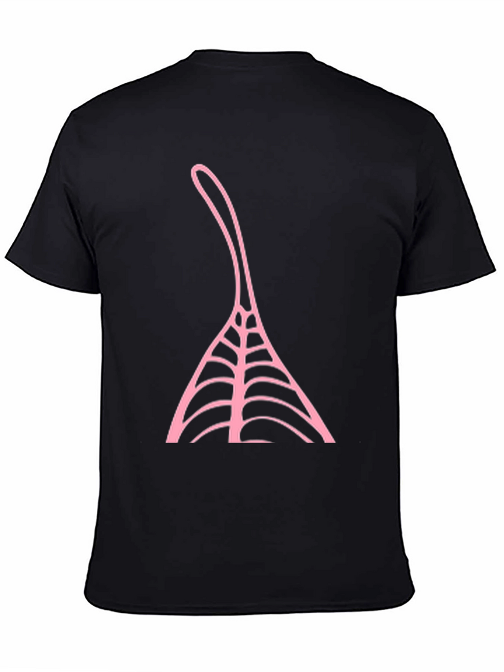 Black T-Shirt with Pink Abstract Design