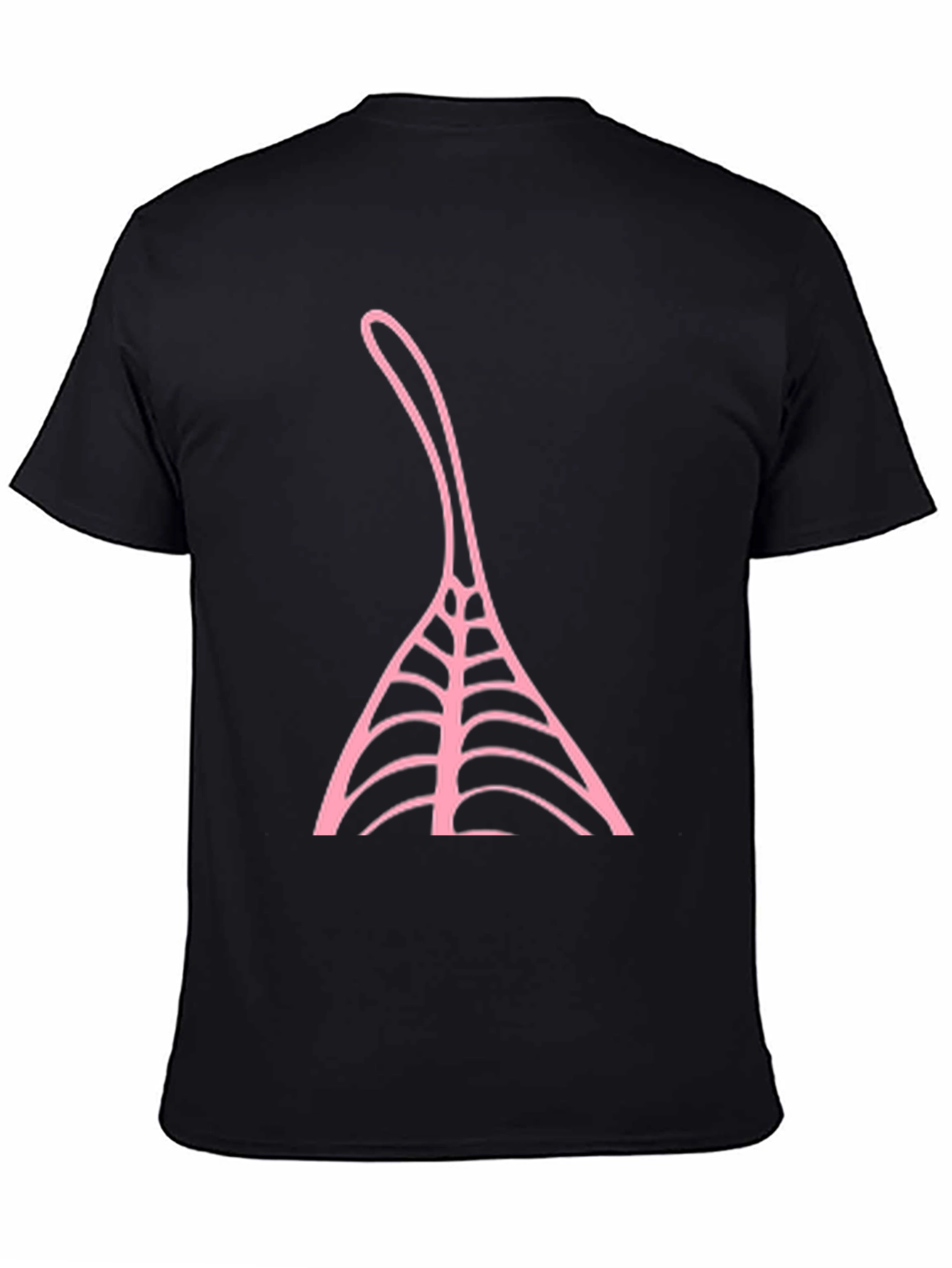 Black T-Shirt with Pink Abstract Design