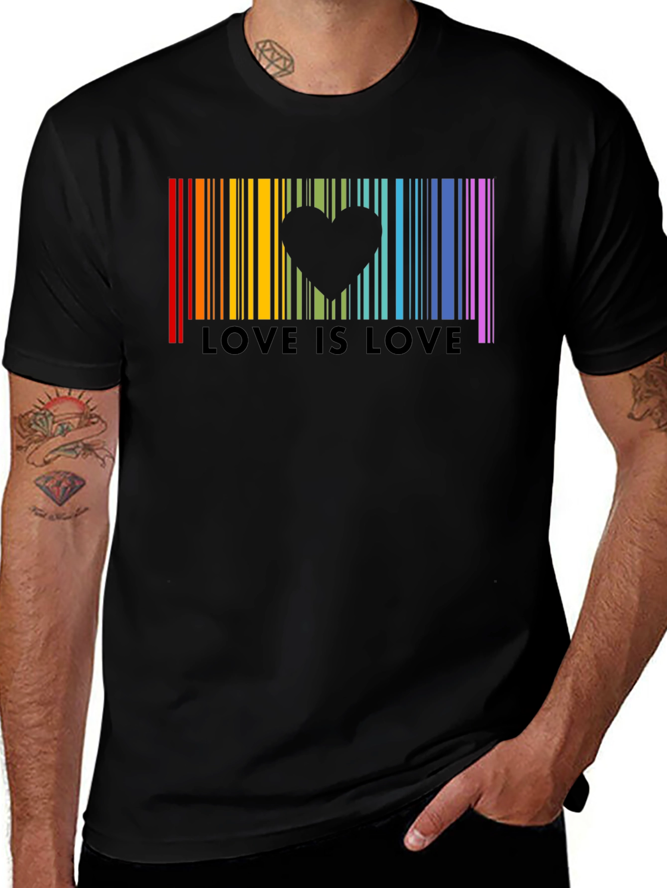 Love is Love Rainbow Pride Barcode T-Shirt