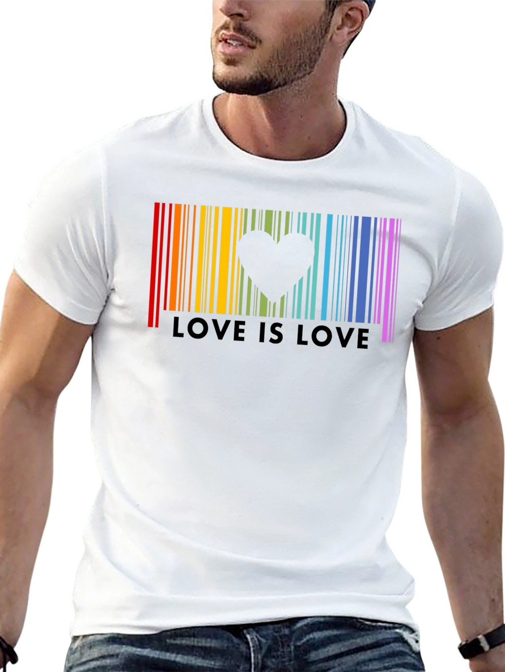 Love is Love Rainbow Pride Barcode T-Shirt