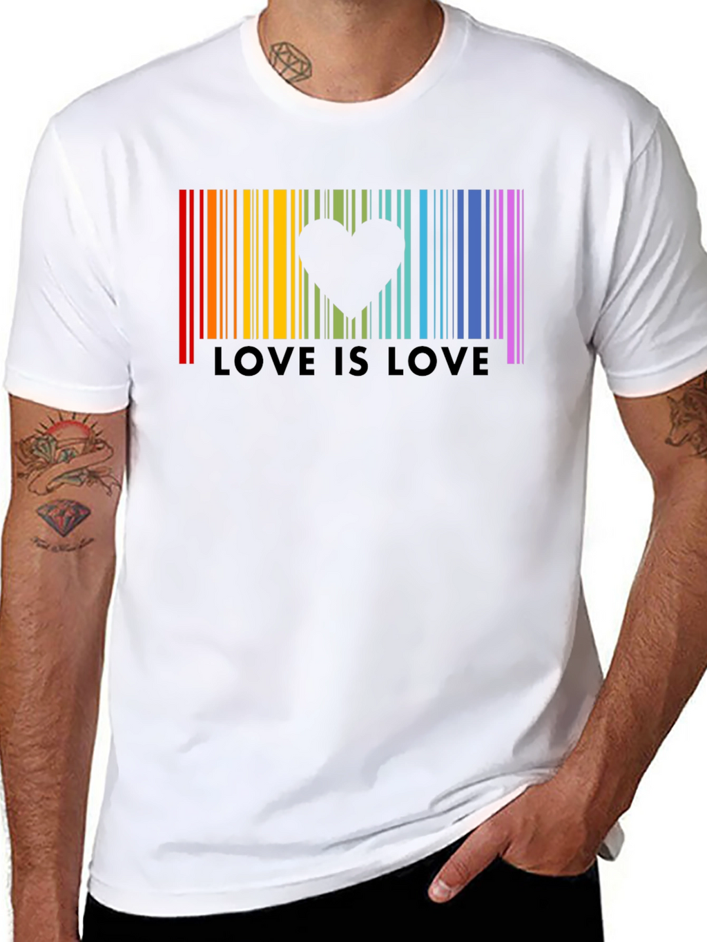 Love is Love Rainbow Pride Barcode T-Shirt