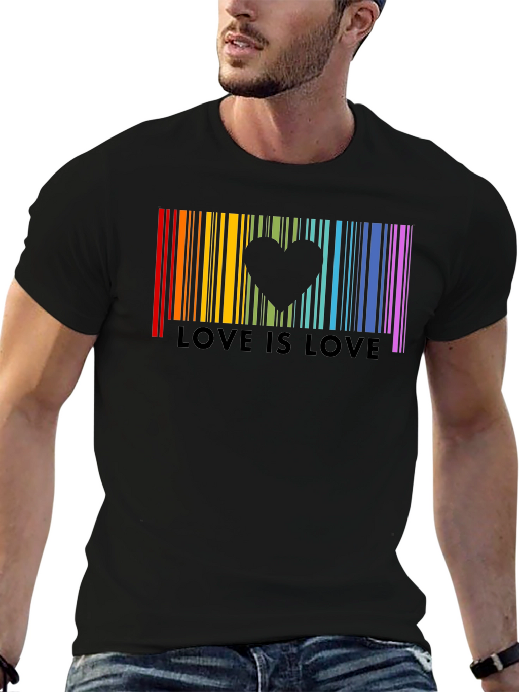 Love is Love Rainbow Pride Barcode T-Shirt