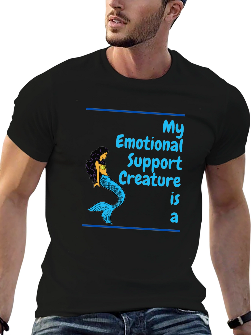 Emotional Support Mermaid Graphic T-Shirt