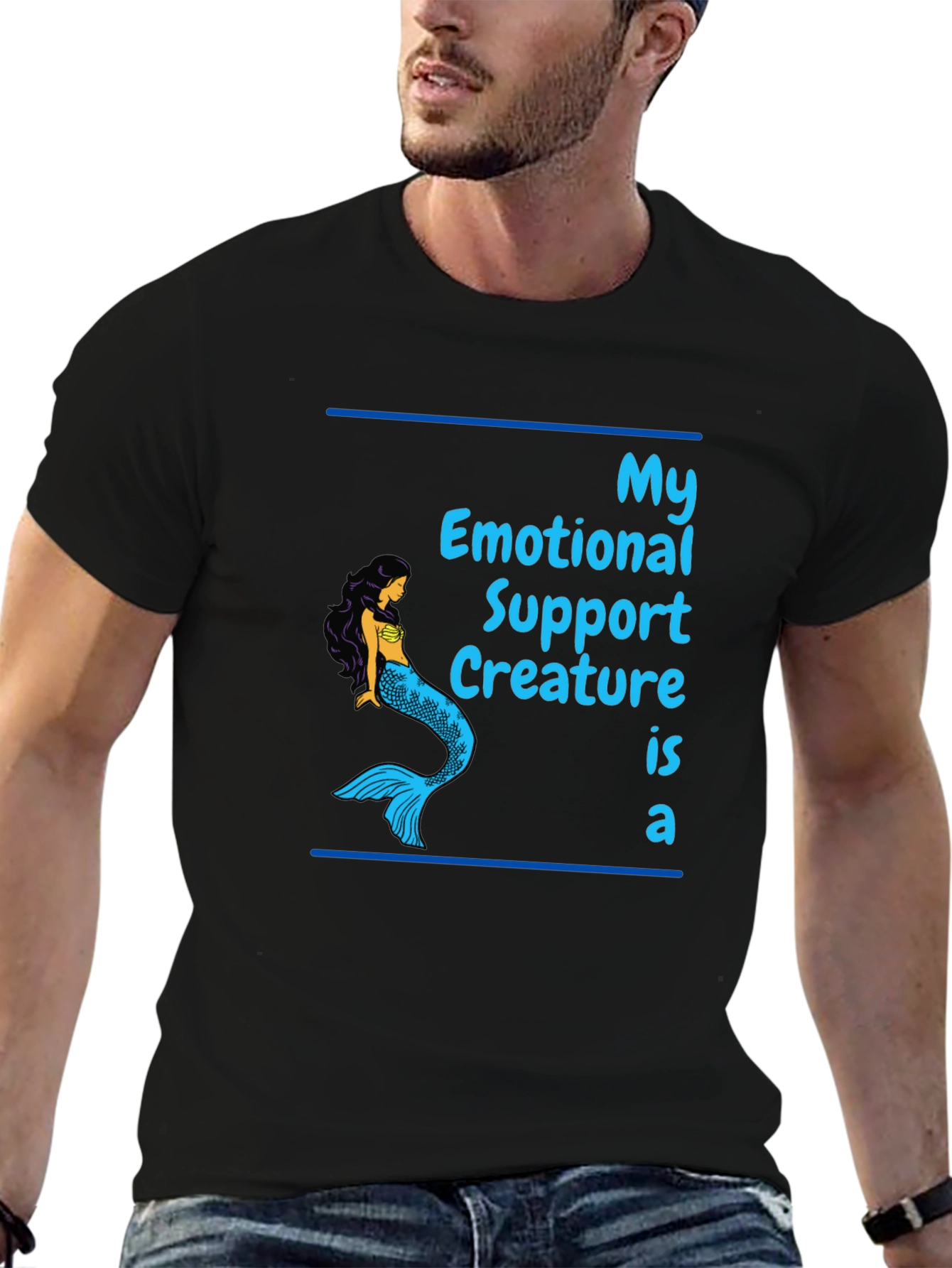 Emotional Support Mermaid Graphic T-Shirt