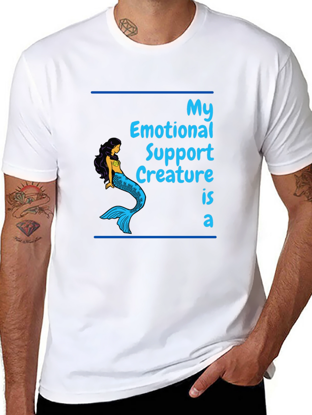 Emotional Support Mermaid Graphic T-Shirt