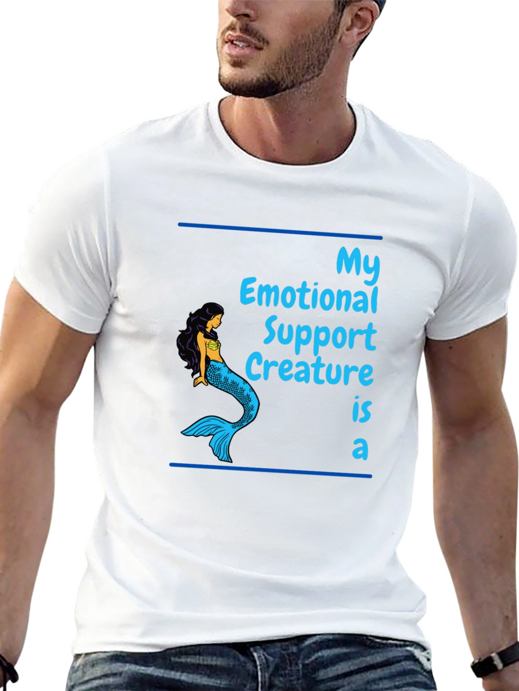 Emotional Support Mermaid Graphic T-Shirt