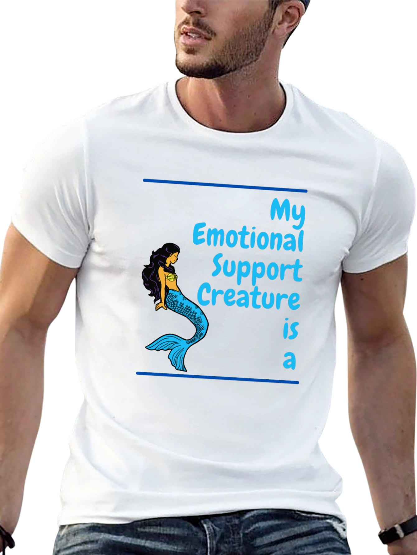 Emotional Support Mermaid Graphic T-Shirt
