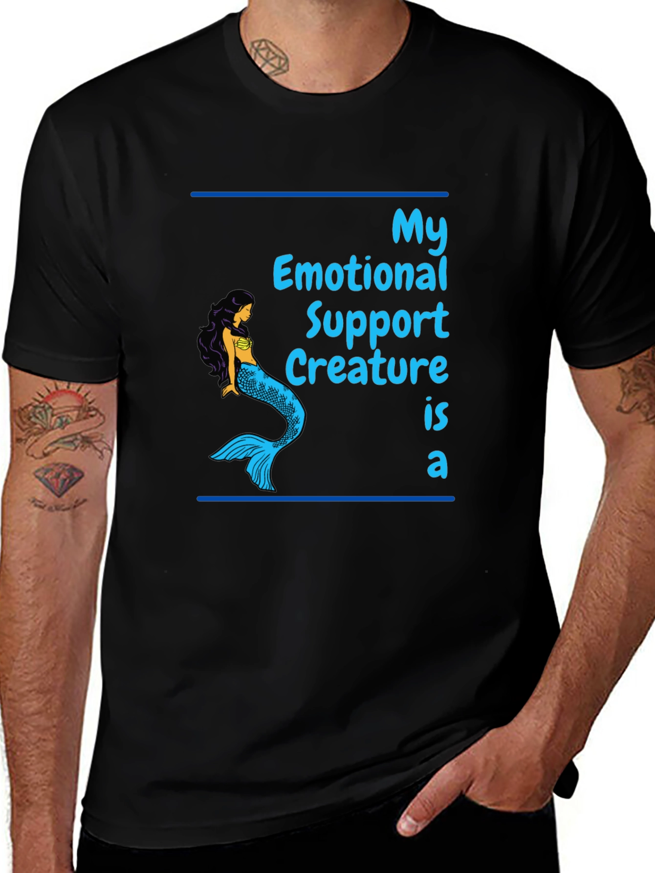Emotional Support Mermaid Graphic T-Shirt