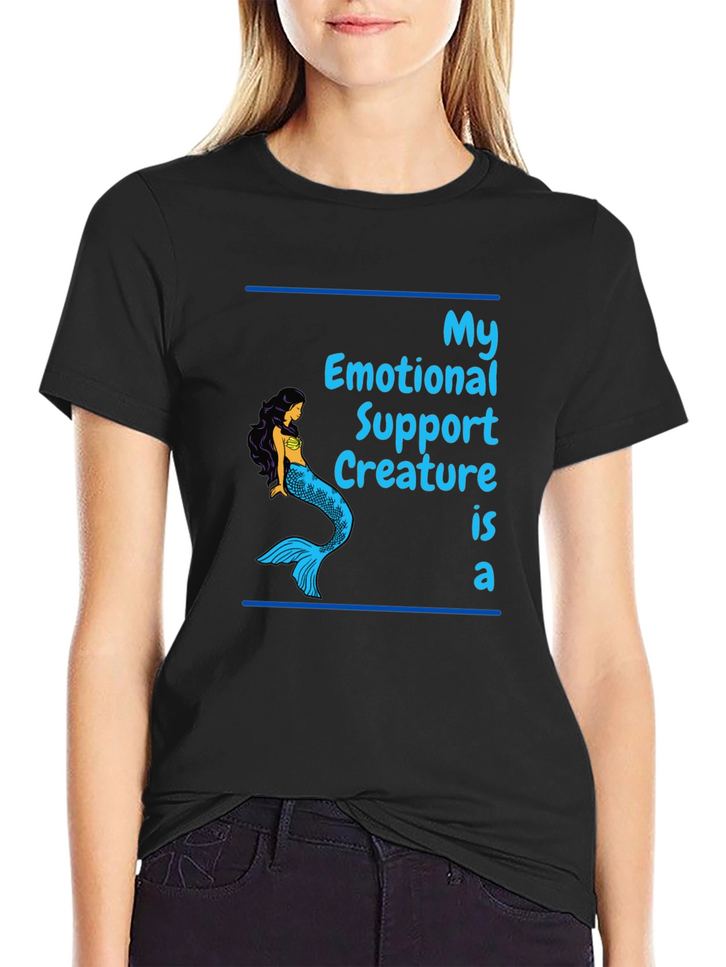Emotional Support Mermaid Graphic T-Shirt