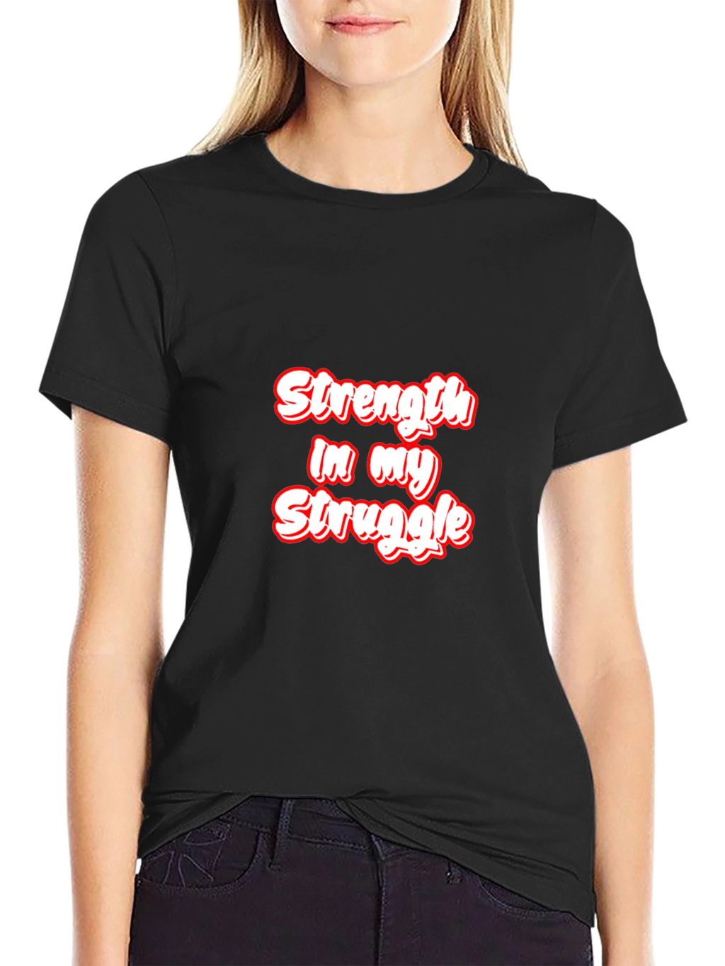 Strength in My Struggle Black Graphic Tee
