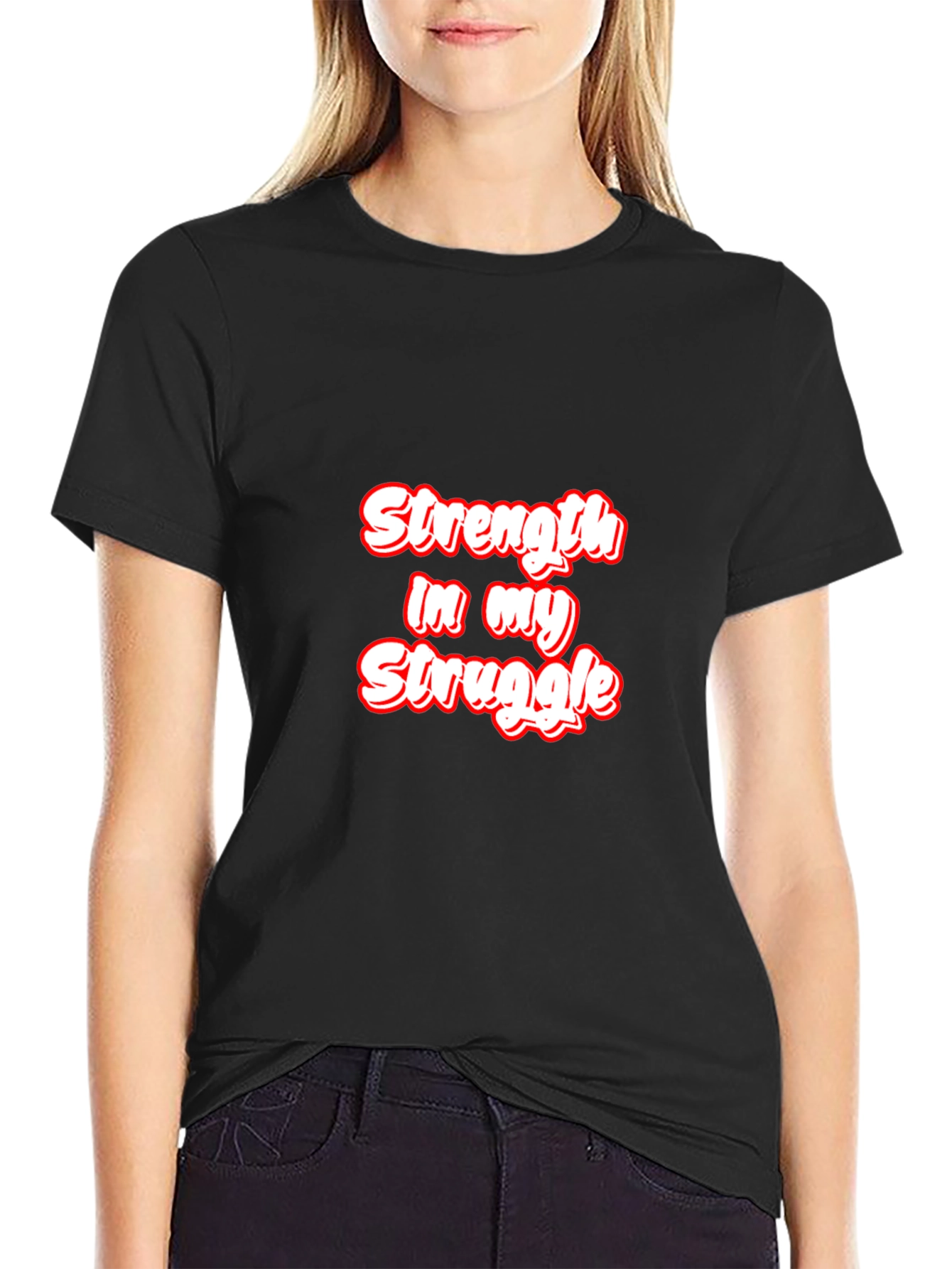 Strength in My Struggle Black Graphic Tee