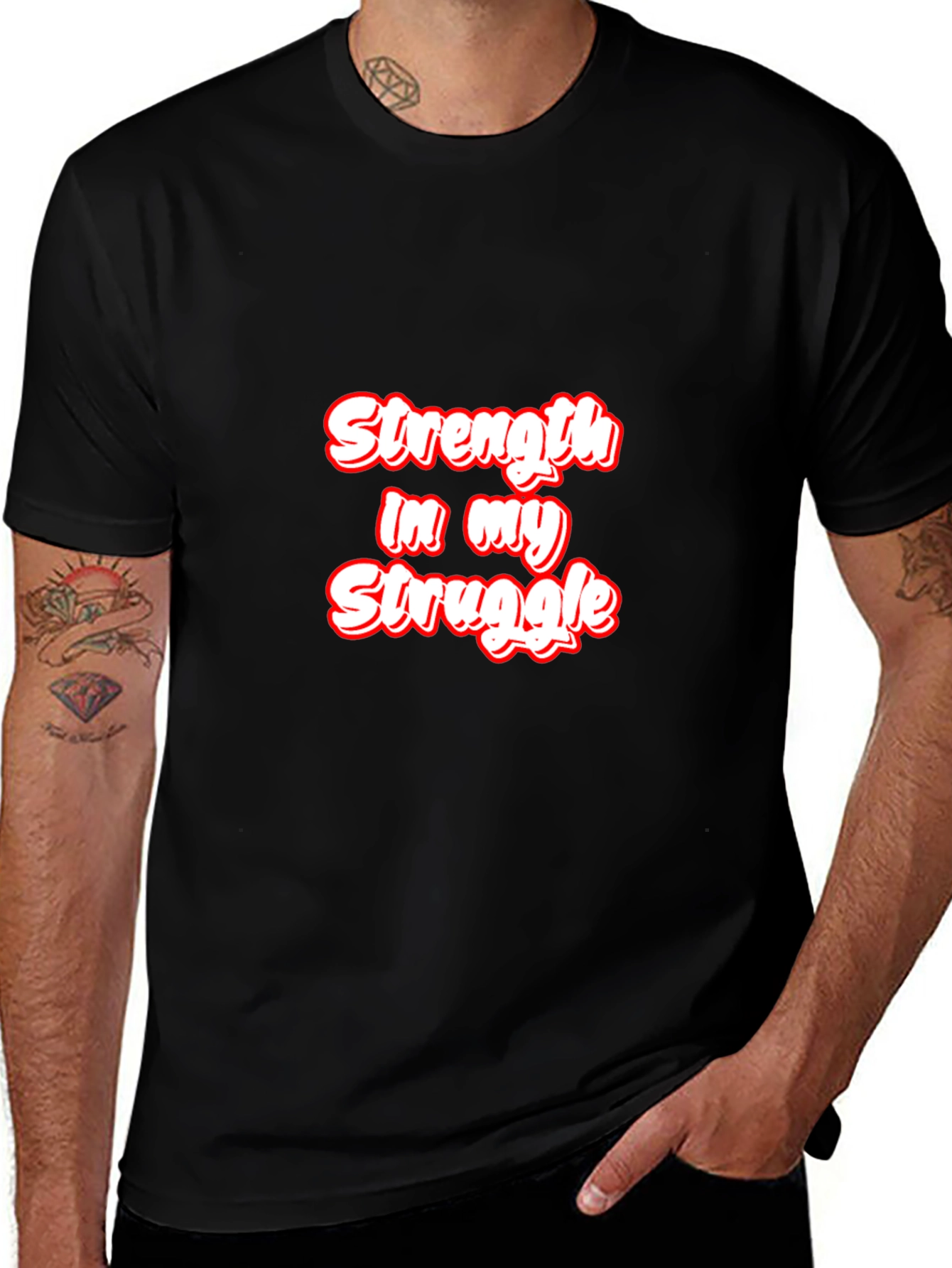 Strength in My Struggle Black Graphic Tee