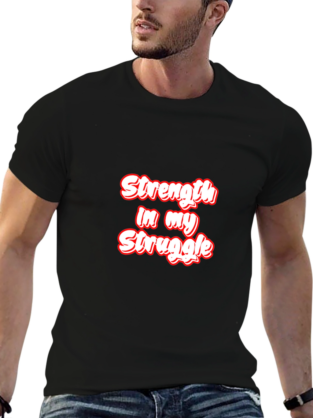 Strength in My Struggle Black Graphic Tee