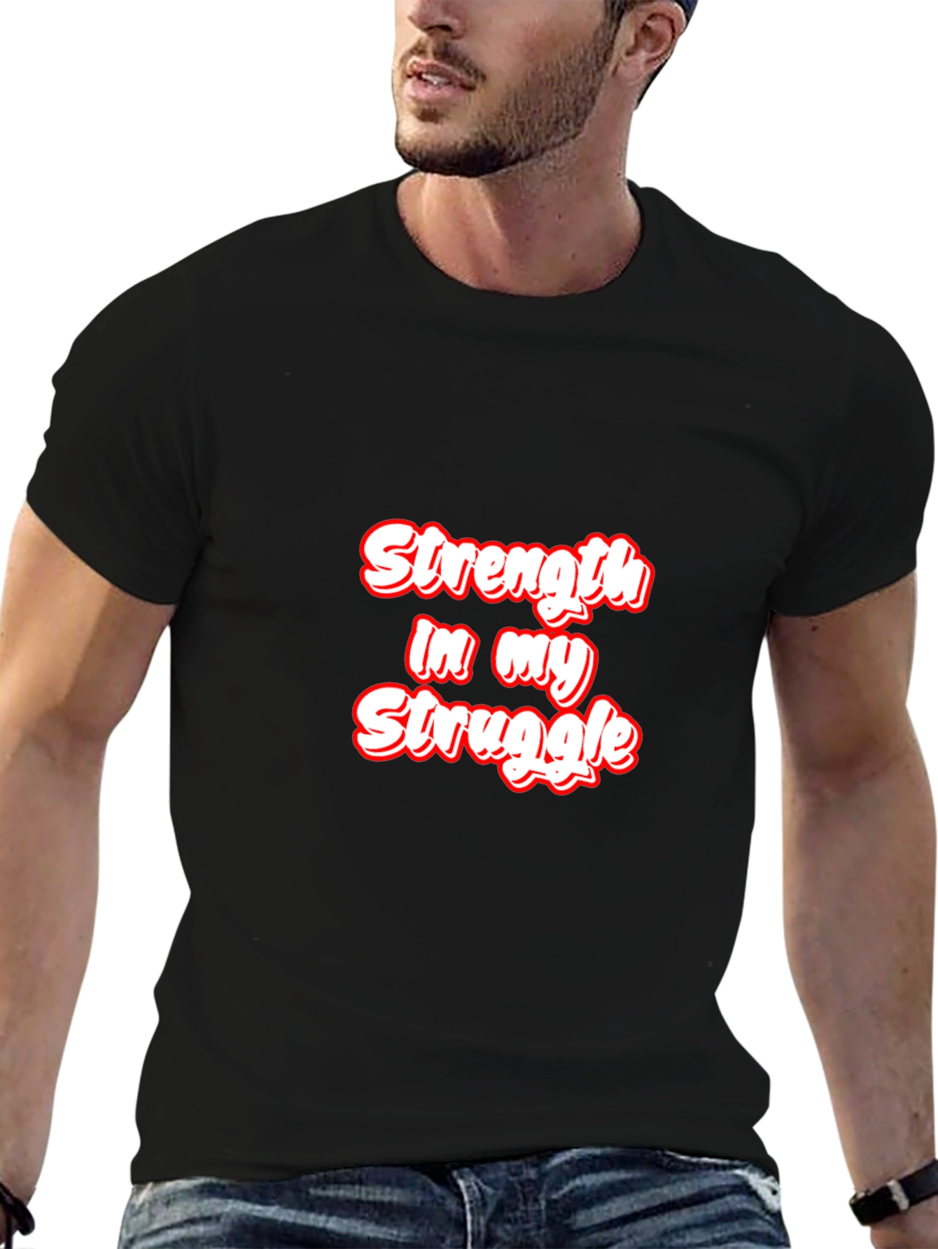 Strength in My Struggle Black Graphic Tee