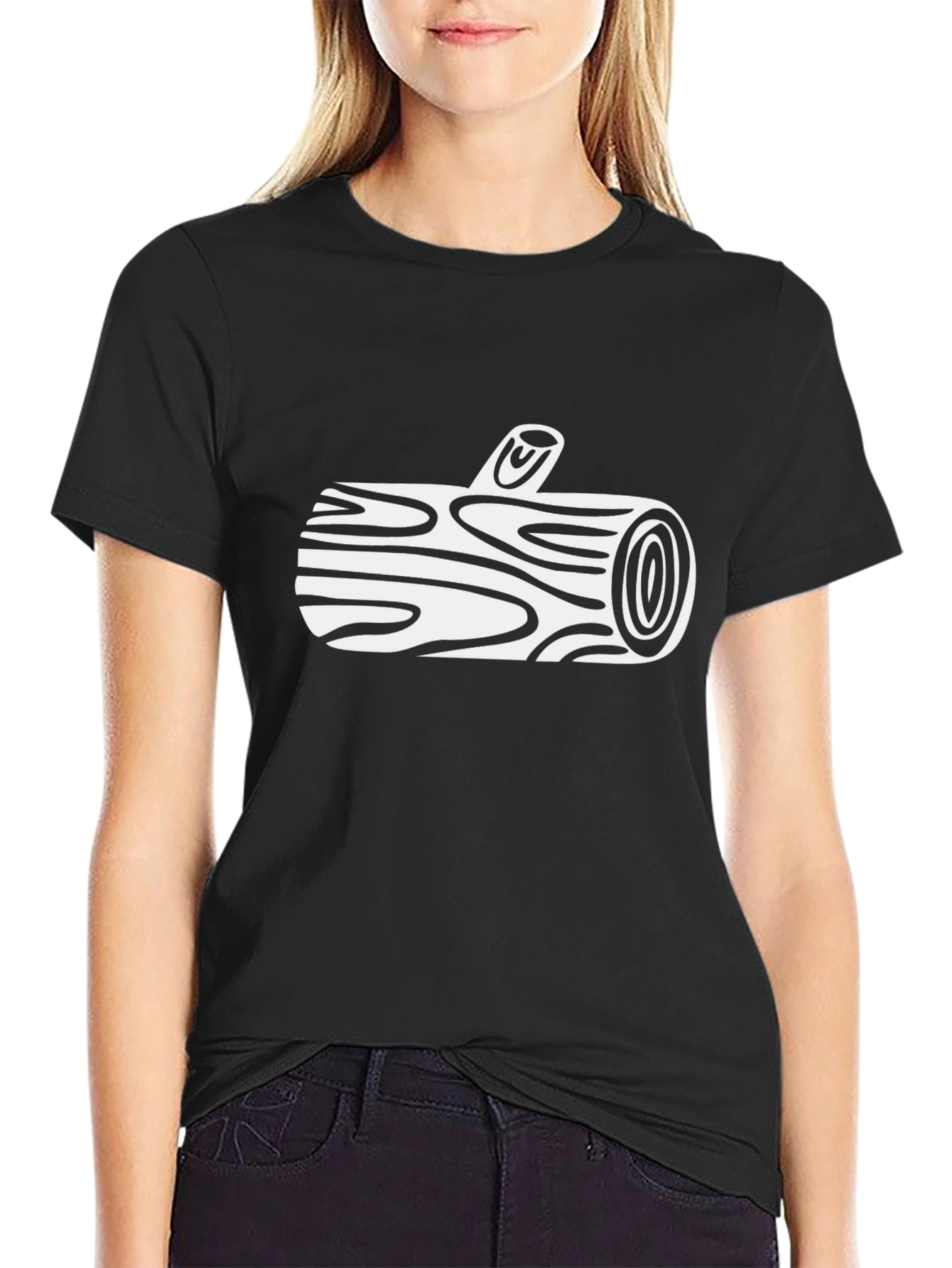 Novelty Log Graphic T-Shirt - Unique Nature Design
