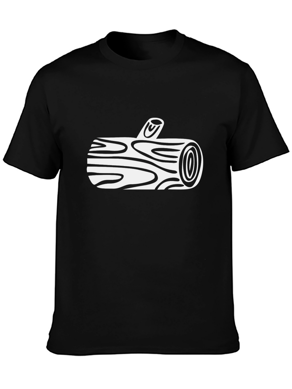Novelty Log Graphic T-Shirt - Unique Nature Design