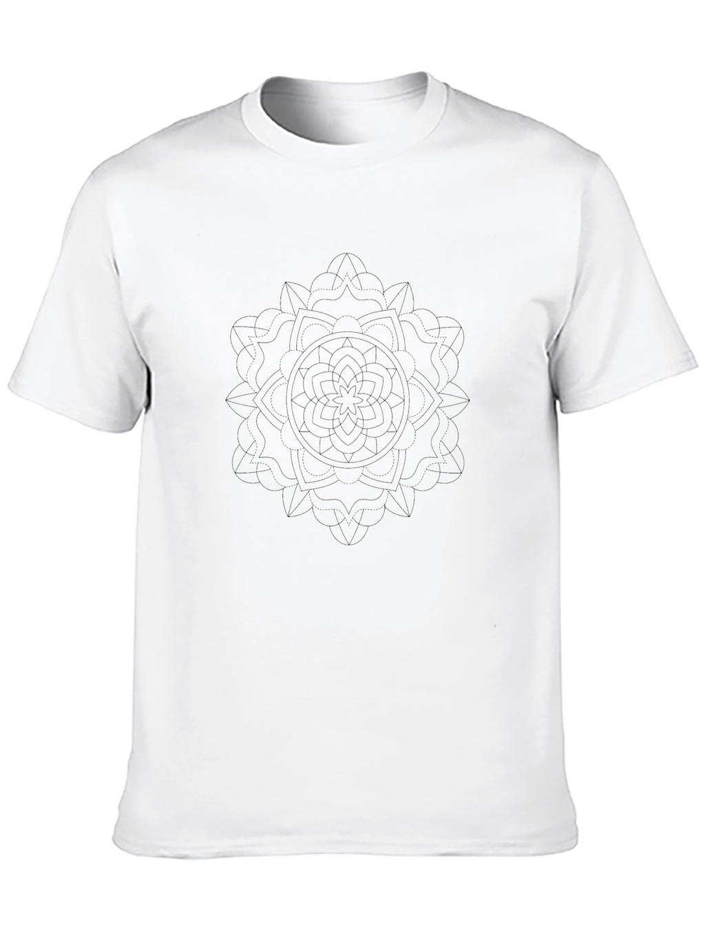 Mens Black Graphic Tee - Abstract Mandala Design