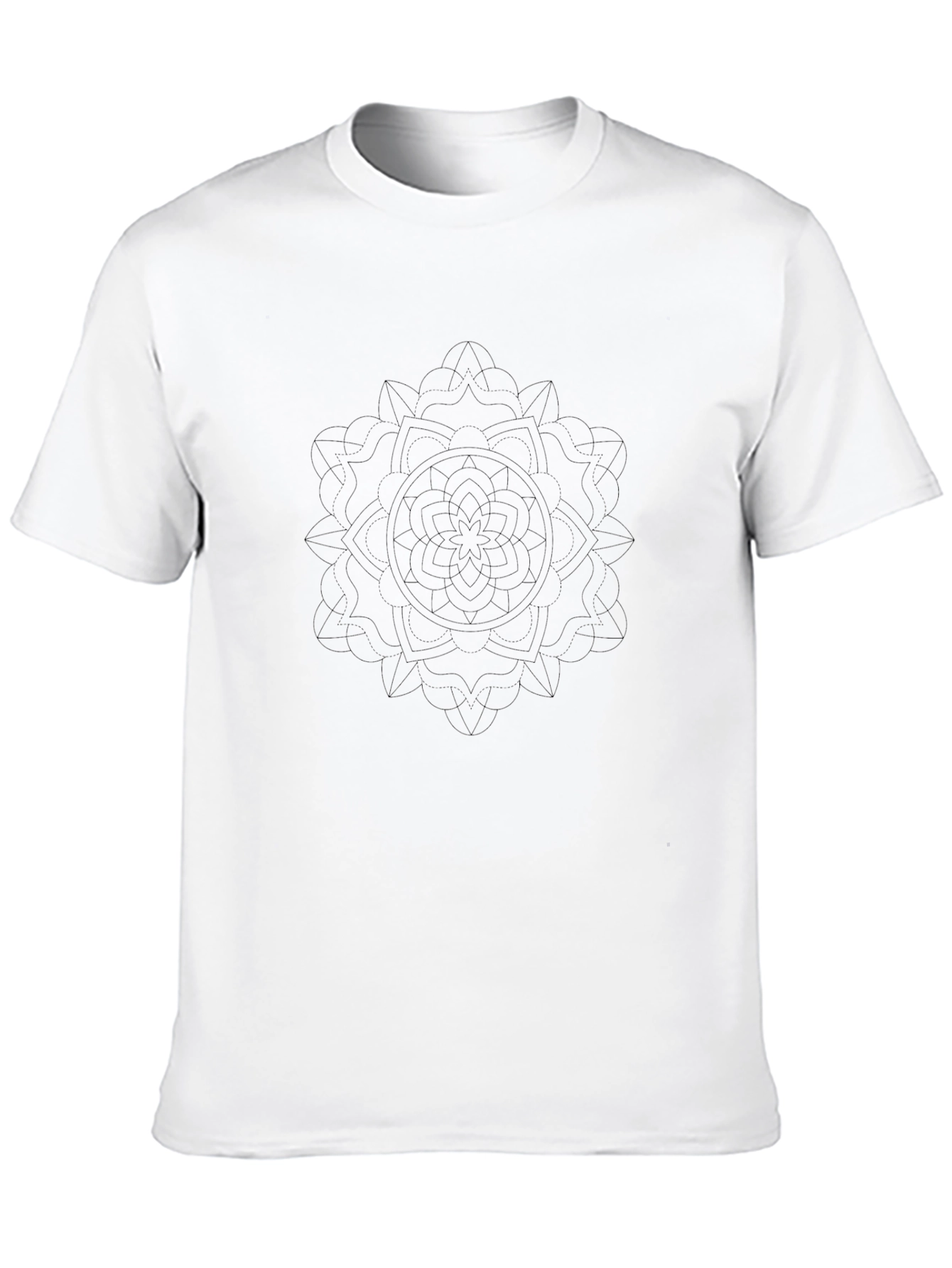 Mens Black Graphic Tee - Abstract Mandala Design