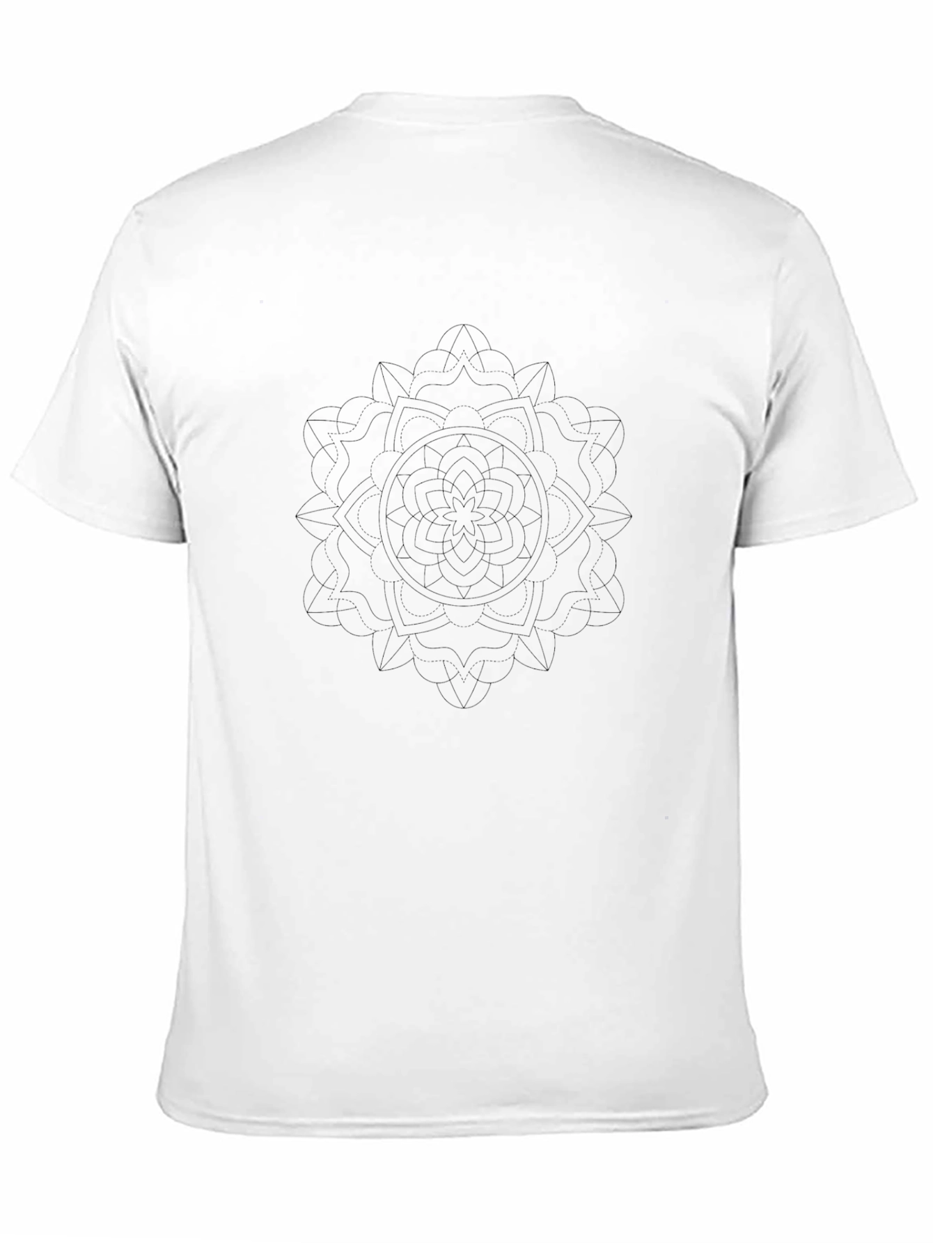 Mens Black Graphic Tee - Abstract Mandala Design