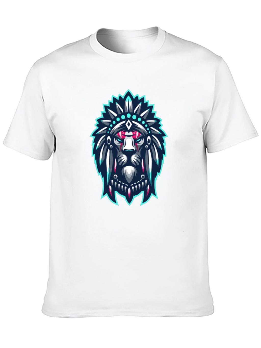 Lion Headdress Graphic Black T-Shirt