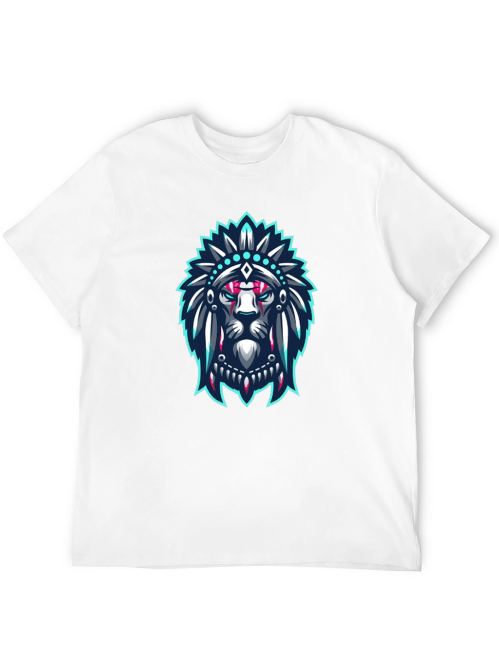 Lion Headdress Graphic Black T-Shirt