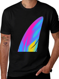 Abstract Surf Fin Graphic Tee - Black Unisex T-Shirt