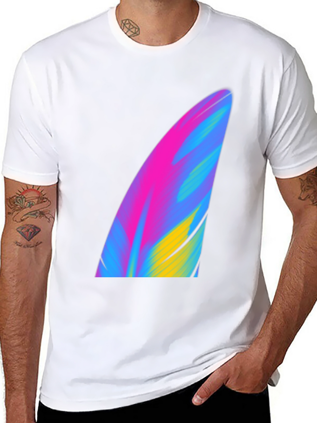 Abstract Surf Fin Graphic Tee - Black Unisex T-Shirt