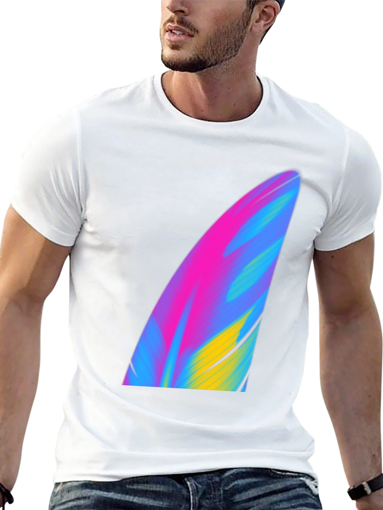 Abstract Surf Fin Graphic Tee - Black Unisex T-Shirt