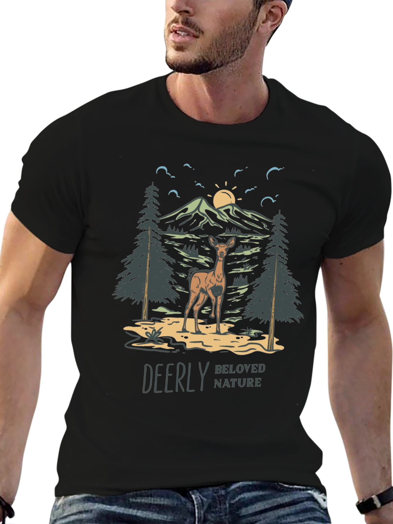 Deerly Beloved Nature Graphic T-Shirt