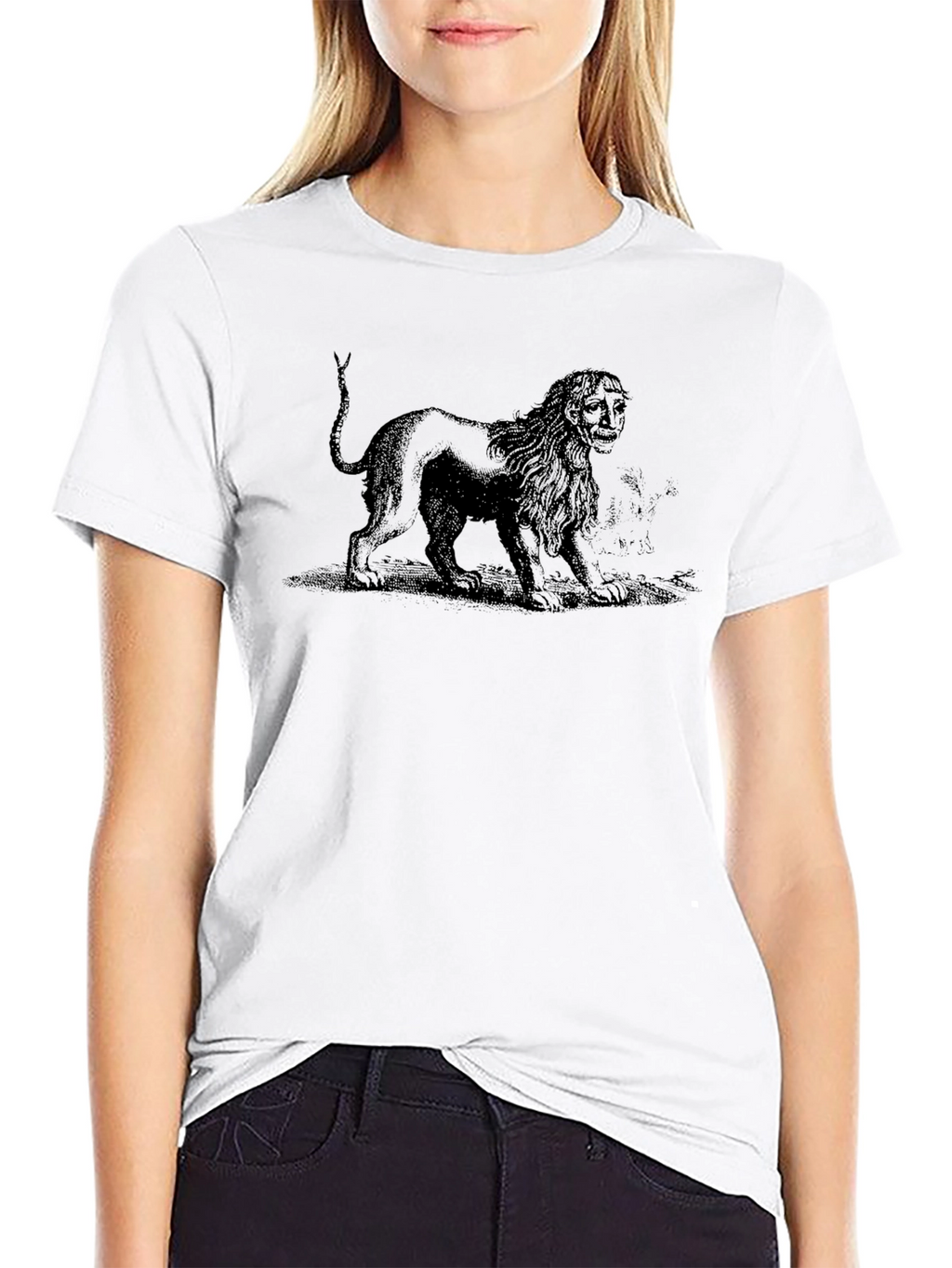 Lion Man Graphic Print T-Shirt