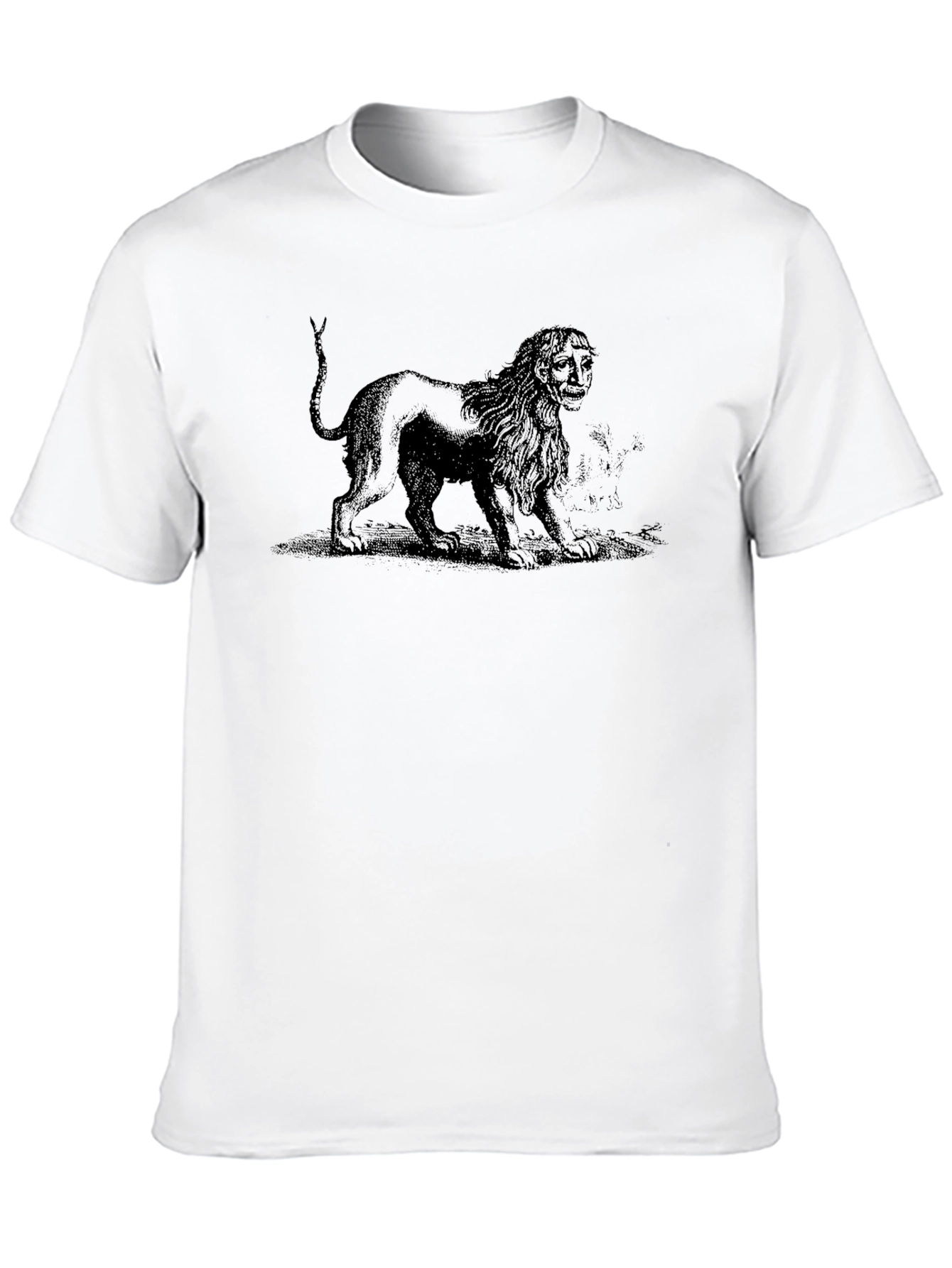 Lion Man Graphic Print T-Shirt