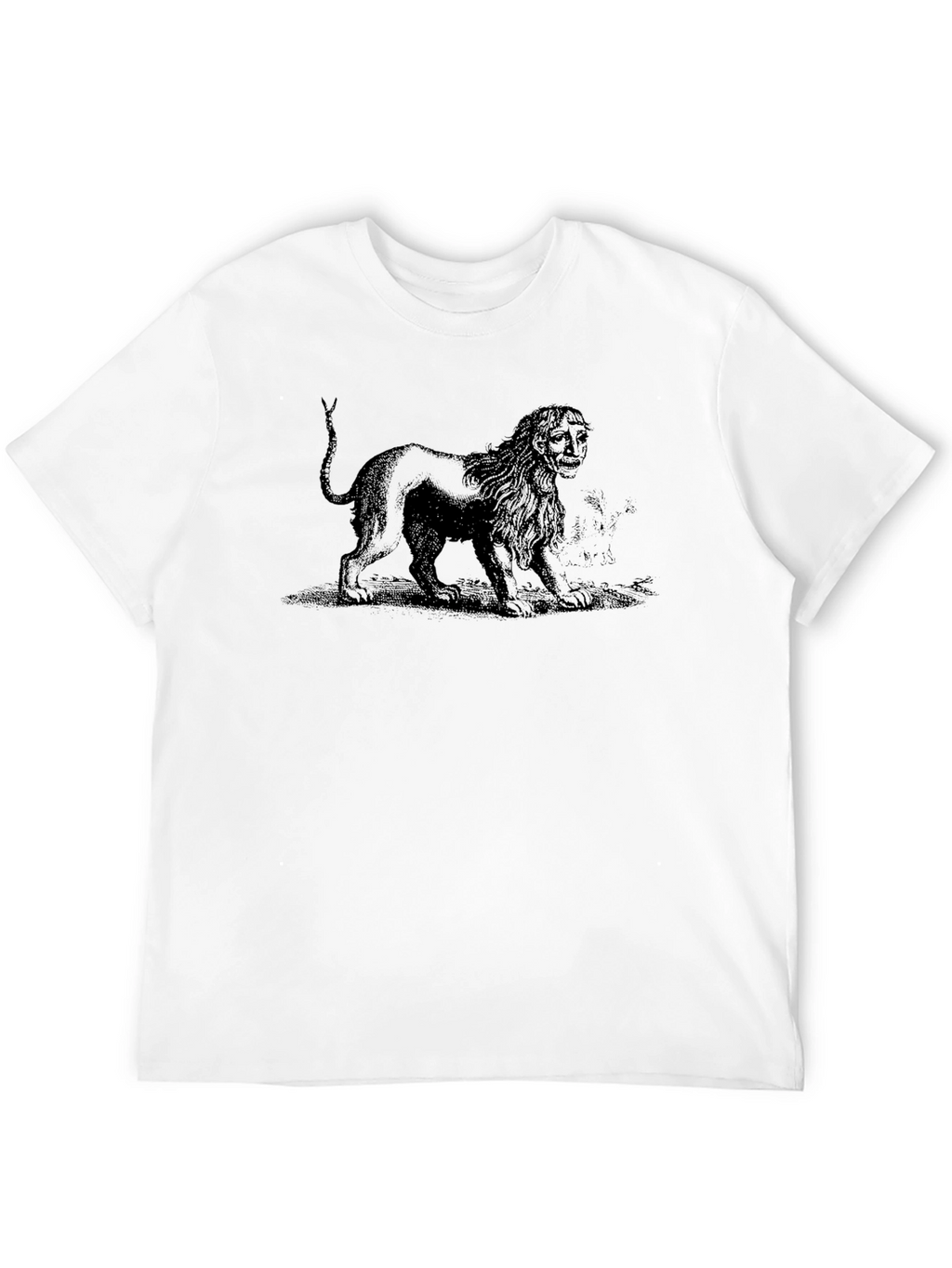 Lion Man Graphic Print T-Shirt