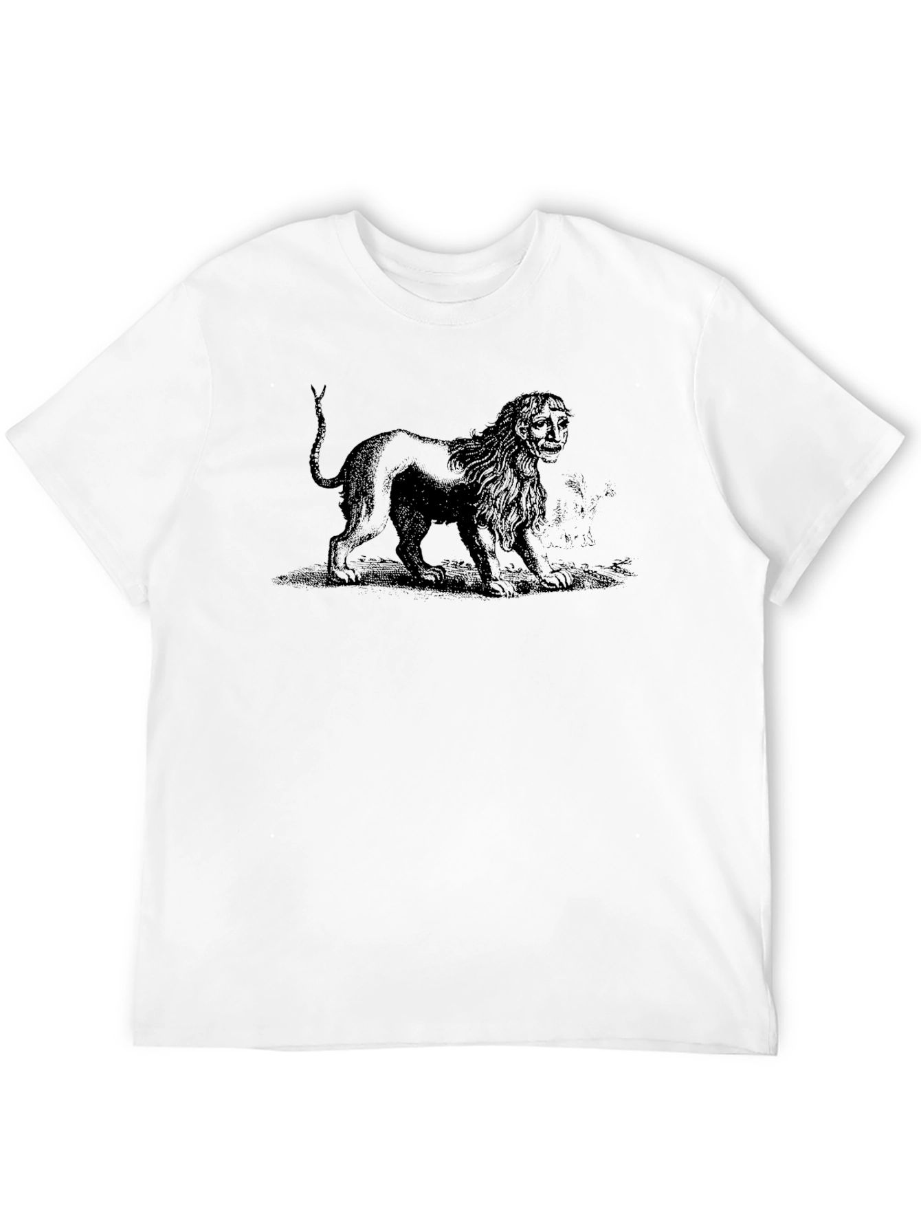 Lion Man Graphic Print T-Shirt