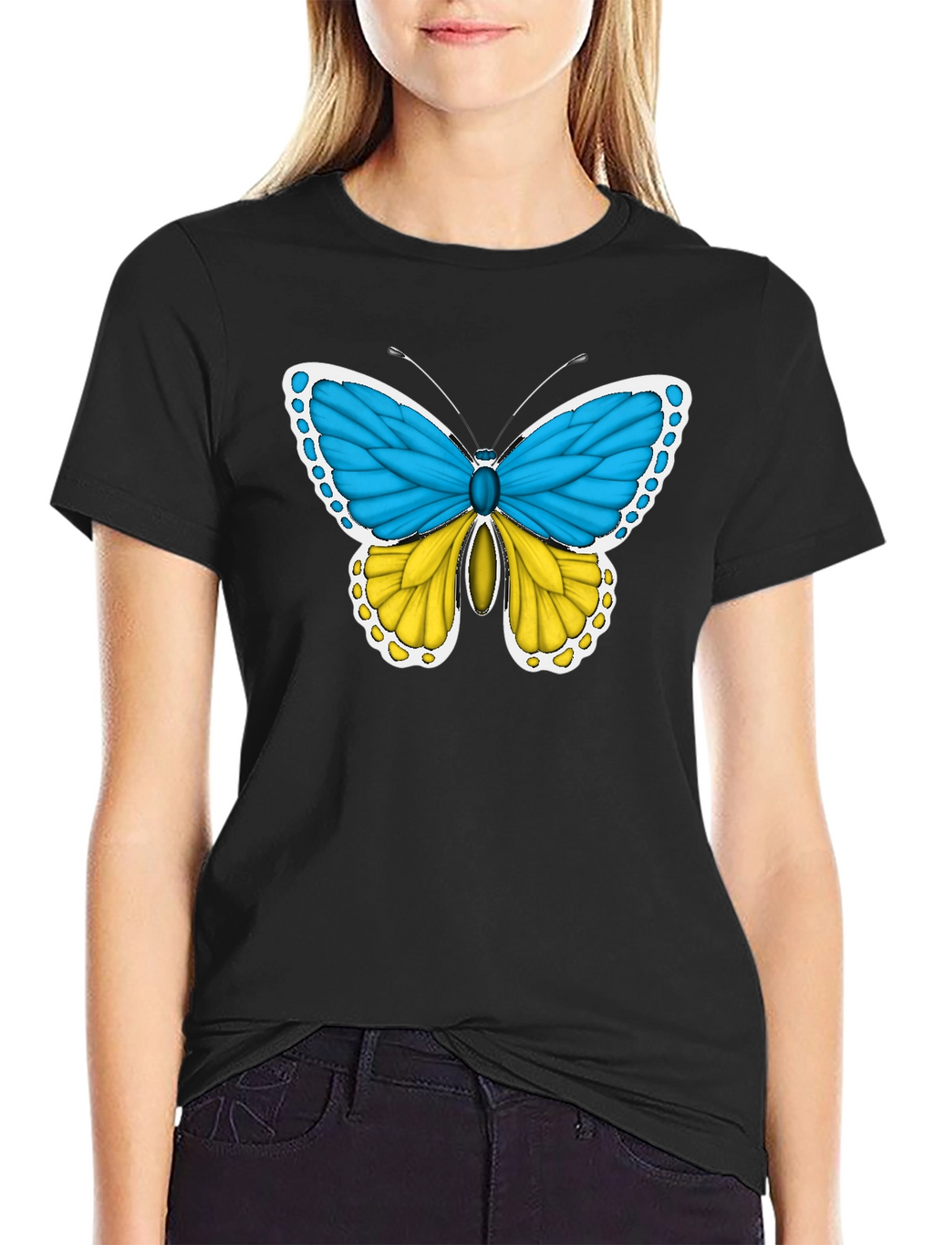 Ukraine Flag Butterfly T-Shirt - Support Ukraine