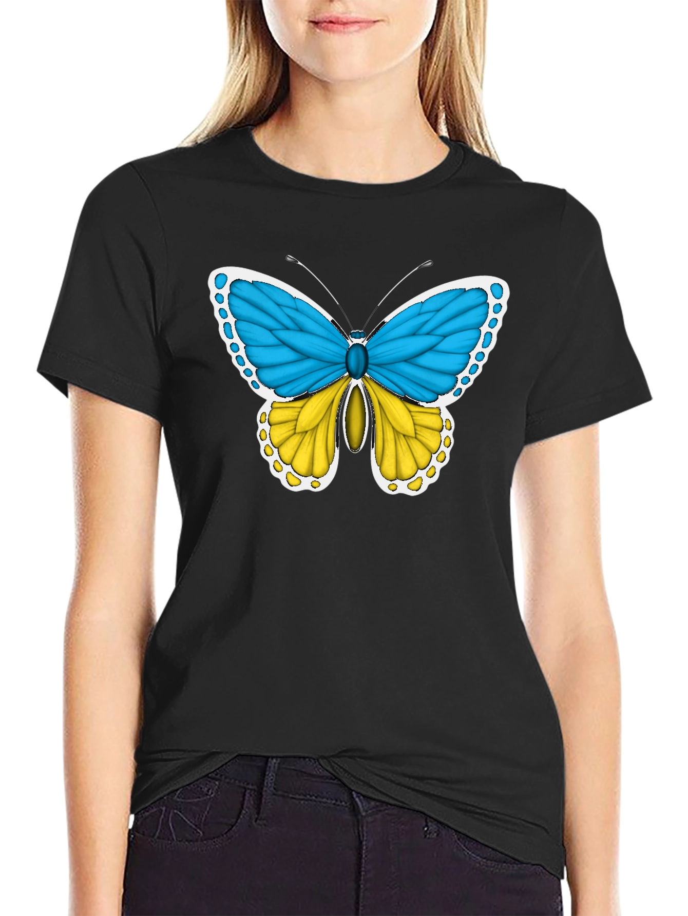 Ukraine Flag Butterfly T-Shirt - Support Ukraine