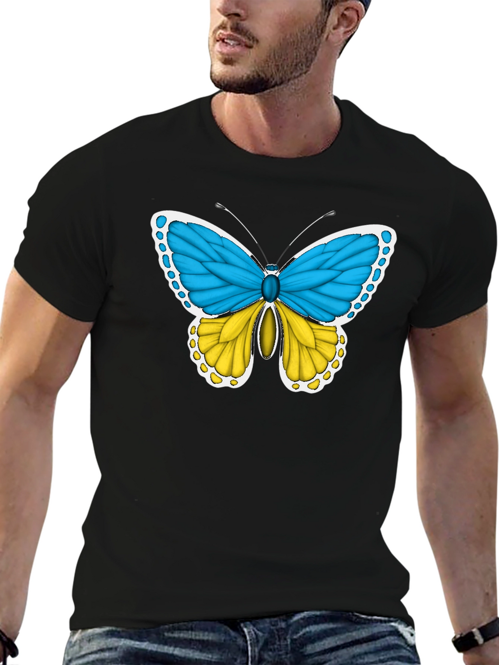 Ukraine Flag Butterfly T-Shirt - Support Ukraine