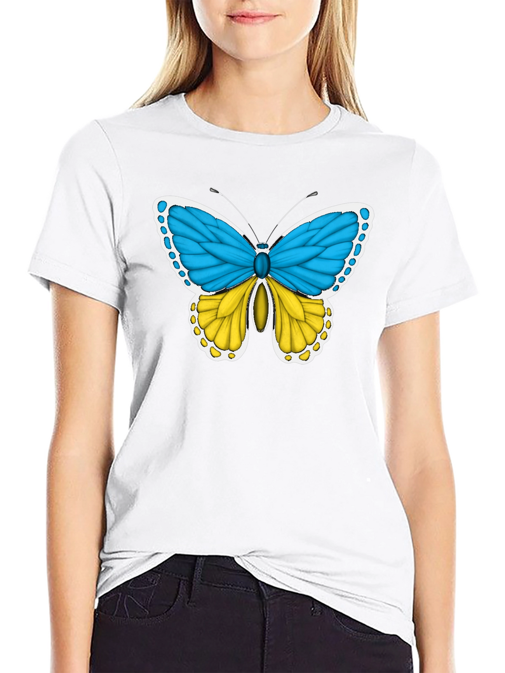Ukraine Flag Butterfly T-Shirt - Support Ukraine
