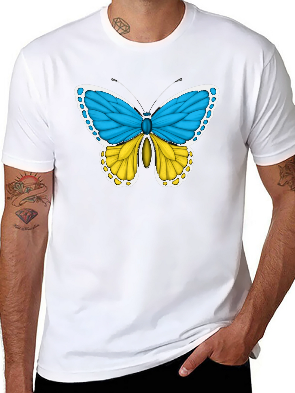 Ukraine Flag Butterfly T-Shirt - Support Ukraine