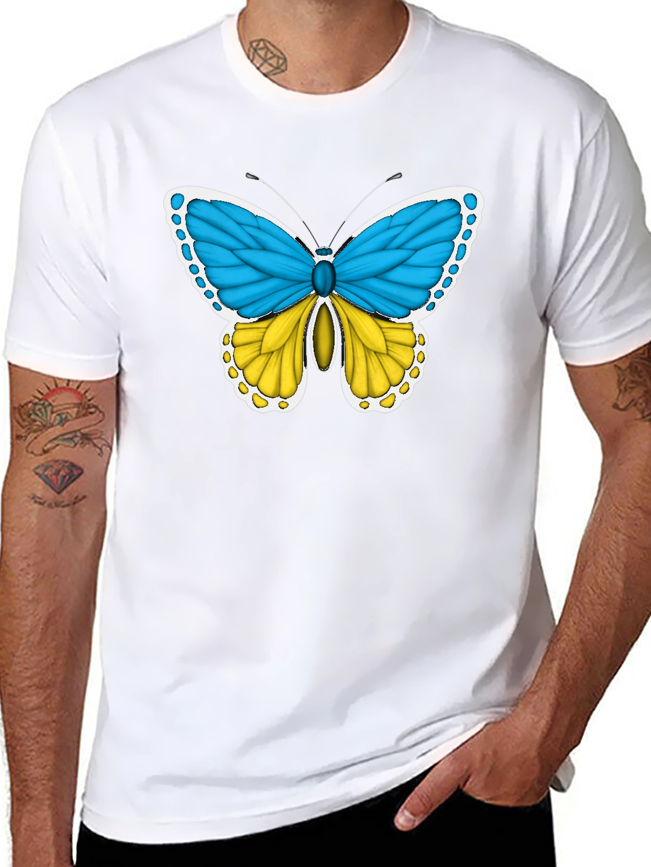 Ukraine Flag Butterfly T-Shirt - Support Ukraine