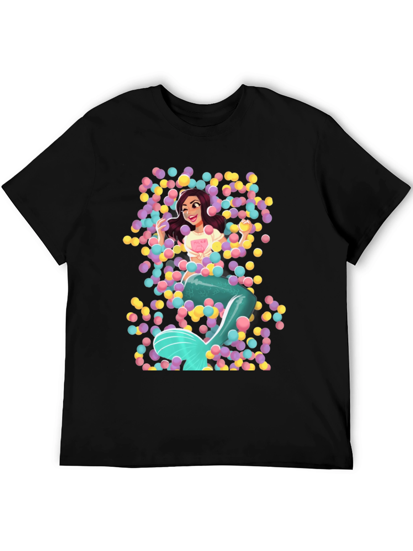 Mermaid in Ball Pit Graphic Tee - Fun Novelty T-Shirt