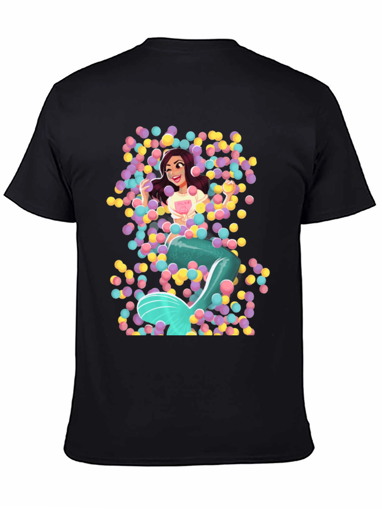Mermaid in Ball Pit Graphic Tee - Fun Novelty T-Shirt