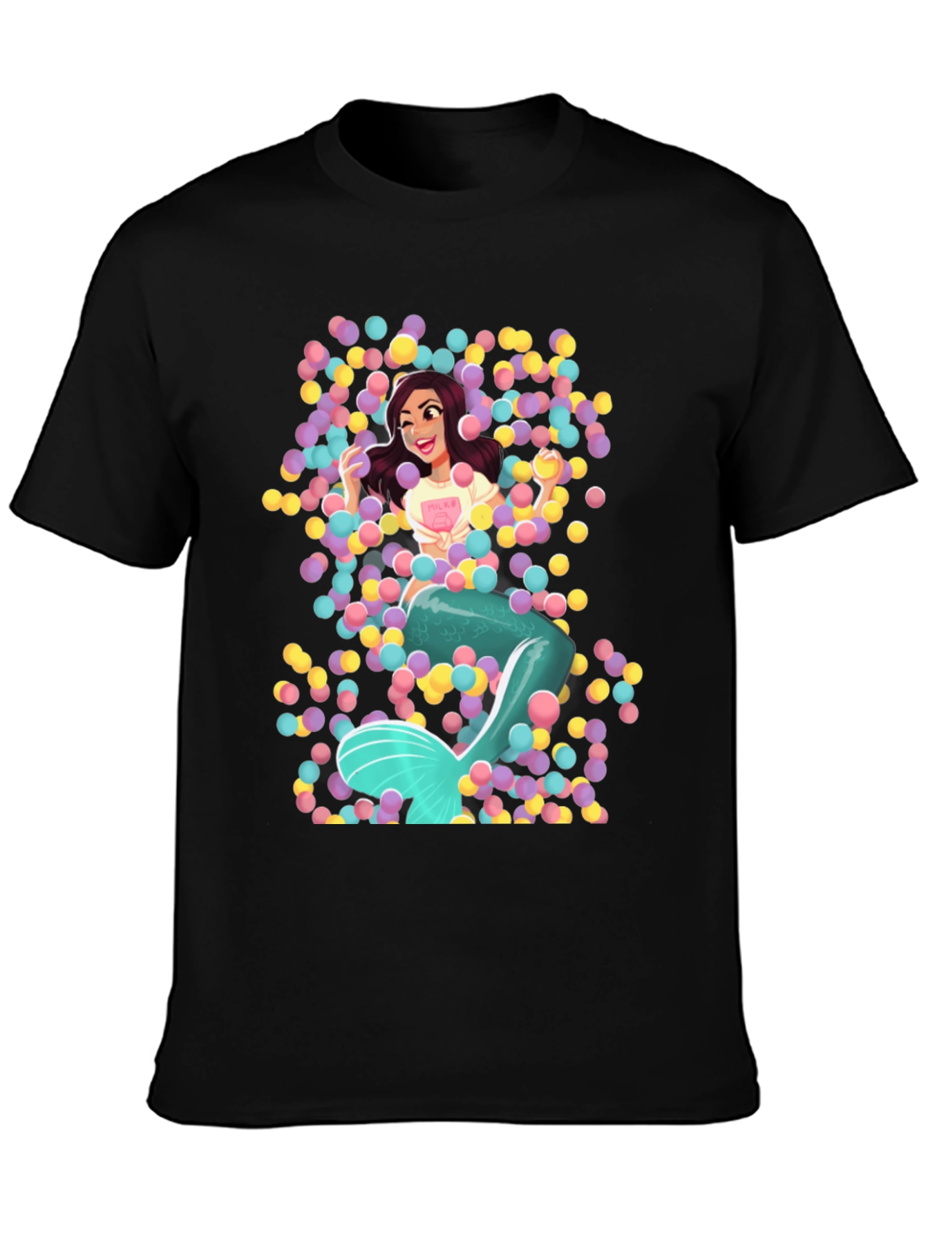 Mermaid in Ball Pit Graphic Tee - Fun Novelty T-Shirt