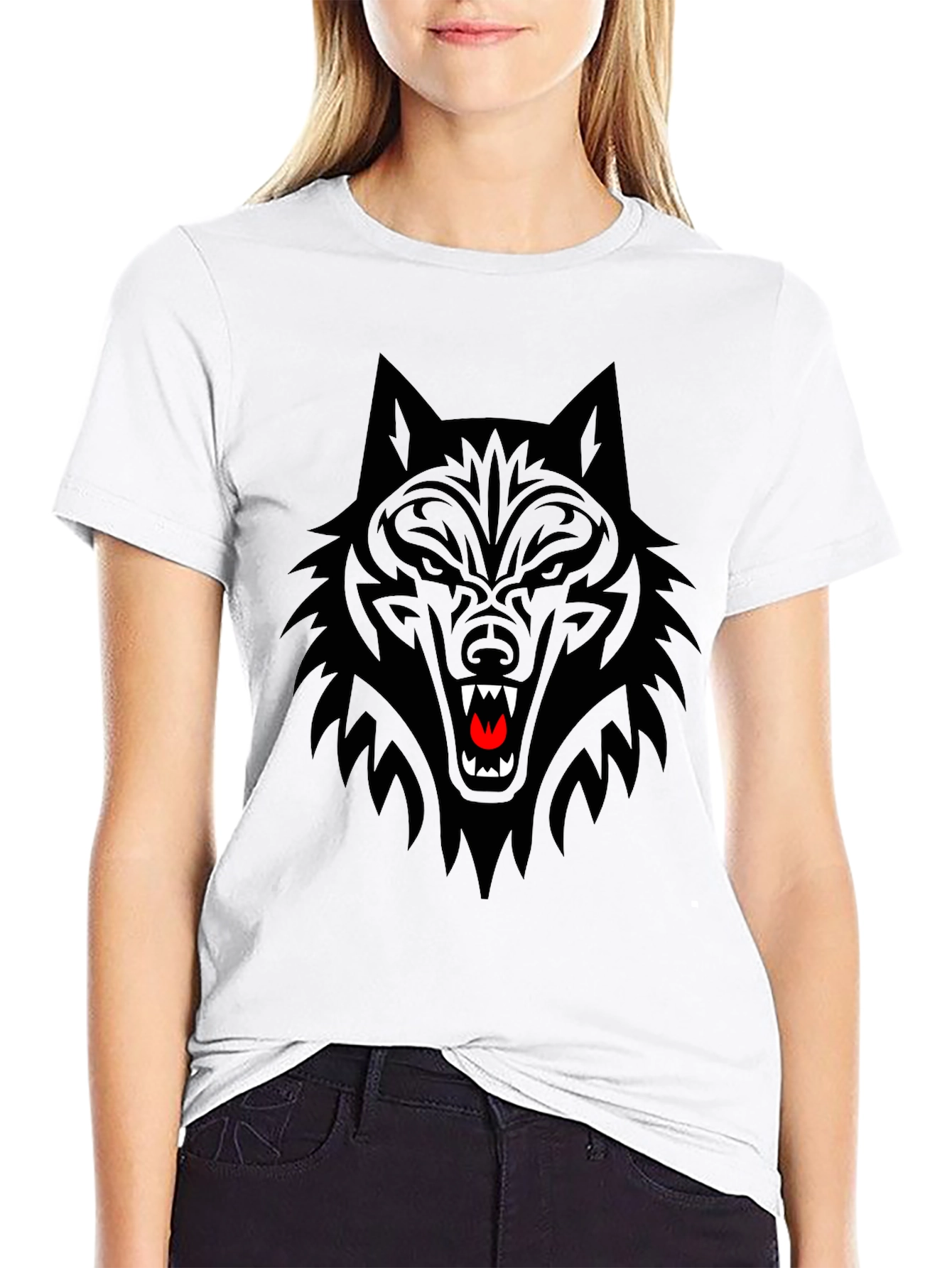 Black Wolf Graphic Tee - Fierce Design