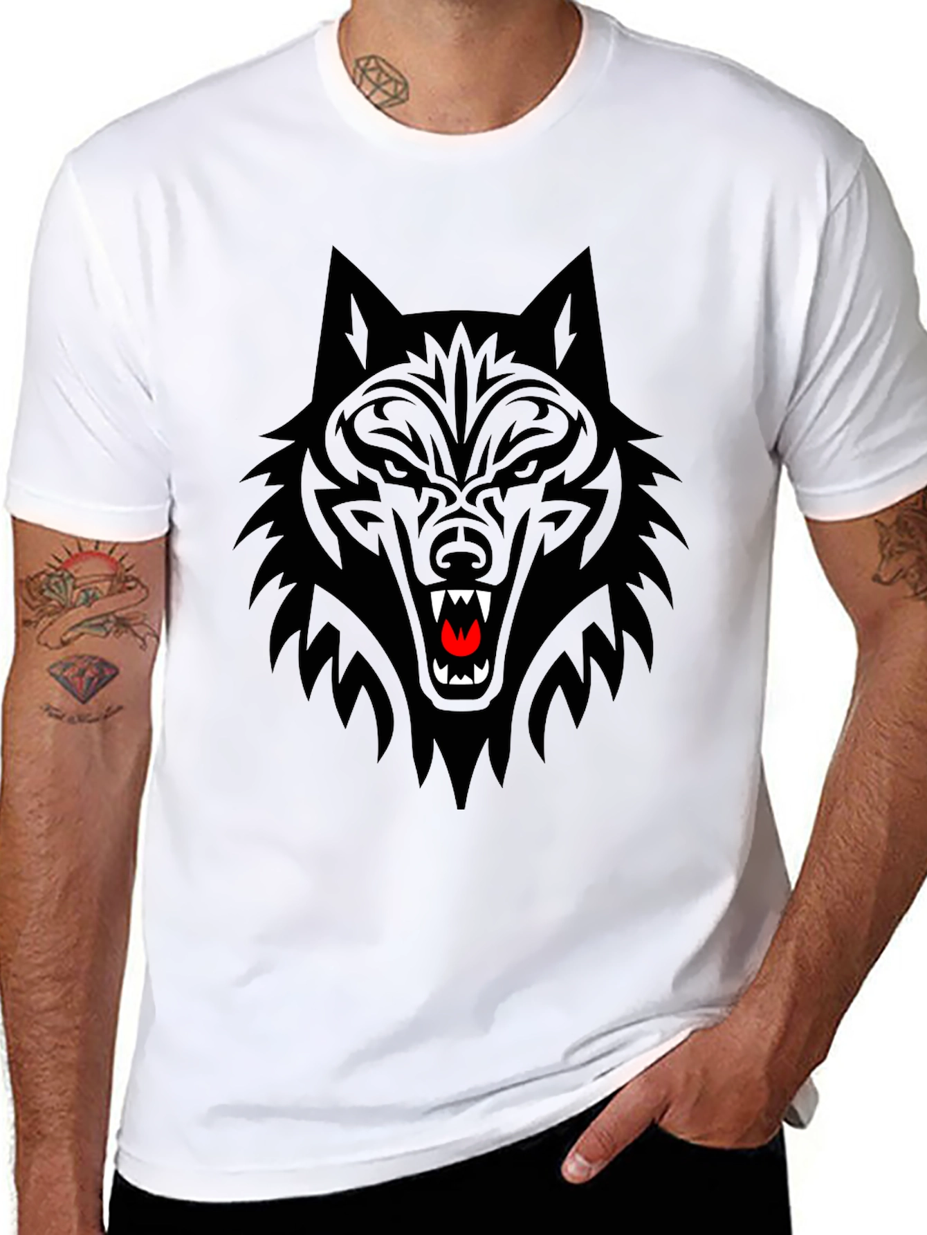 Black Wolf Graphic Tee - Fierce Design