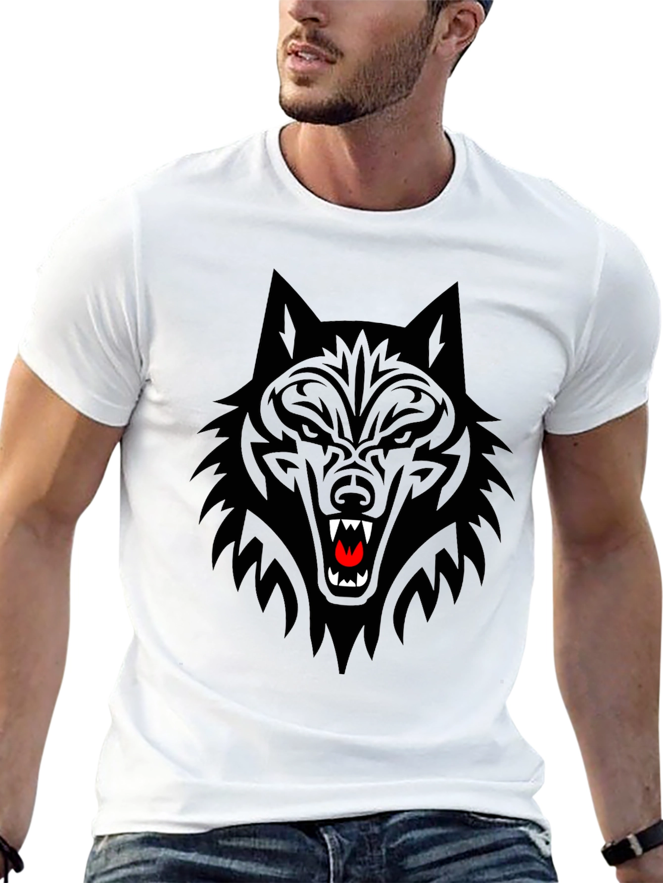Black Wolf Graphic Tee - Fierce Design