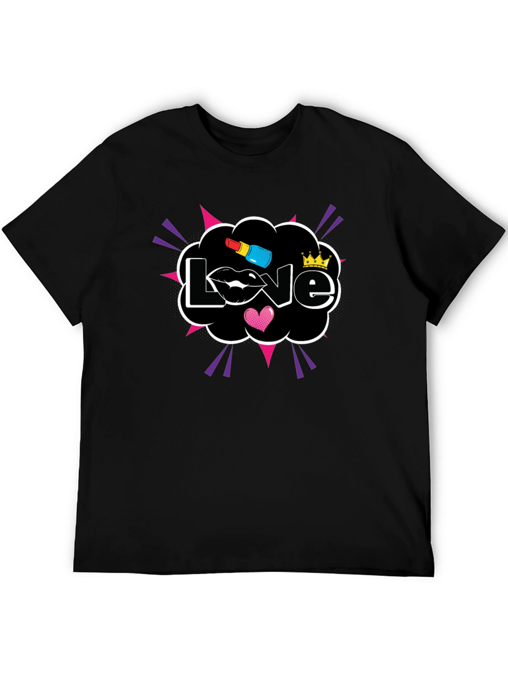 Love Graphic Print T-Shirt Black