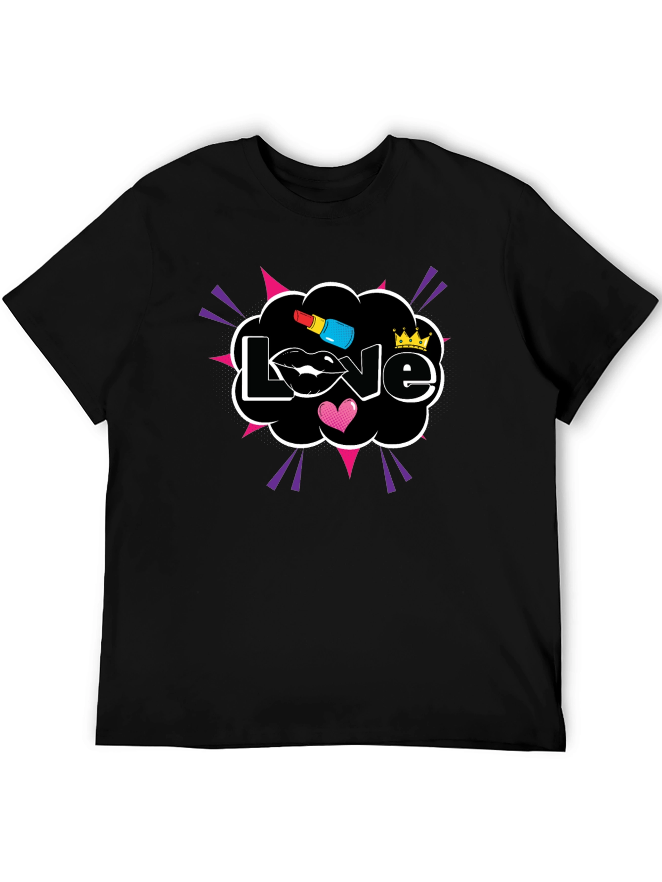 Love Graphic Print T-Shirt Black